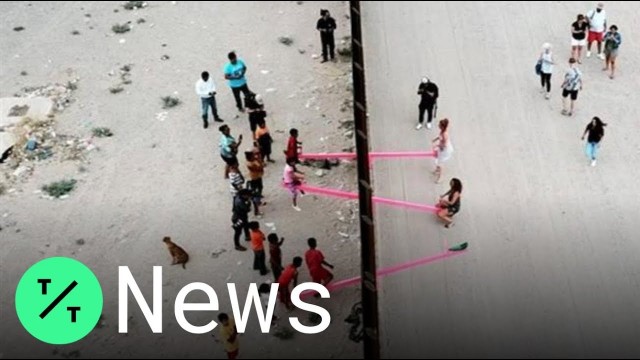 Artists Install Pink Seesaws in U.S.-Mexico Border Wall